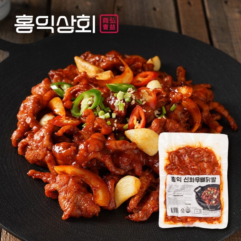 홍익상회,[Hongik Market] 직화 무뼈 닭발 220g 국내산 닭발 전자렌지 4분 OK